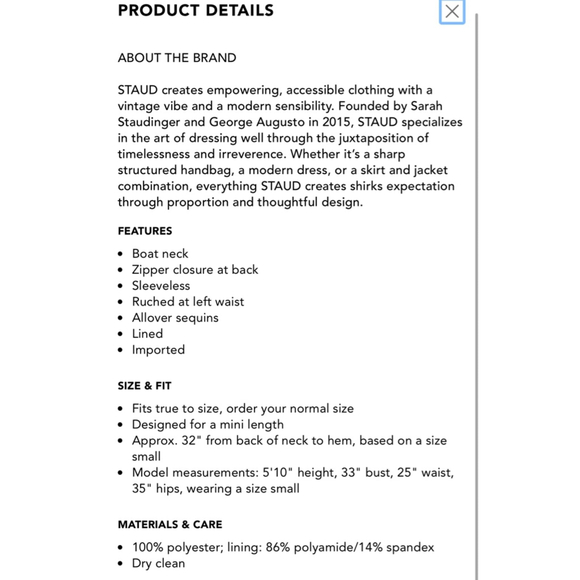 STAUD Eton Sequin Sleeveless Dress L in Moon (Champagne Color) - Picture 7 of 7